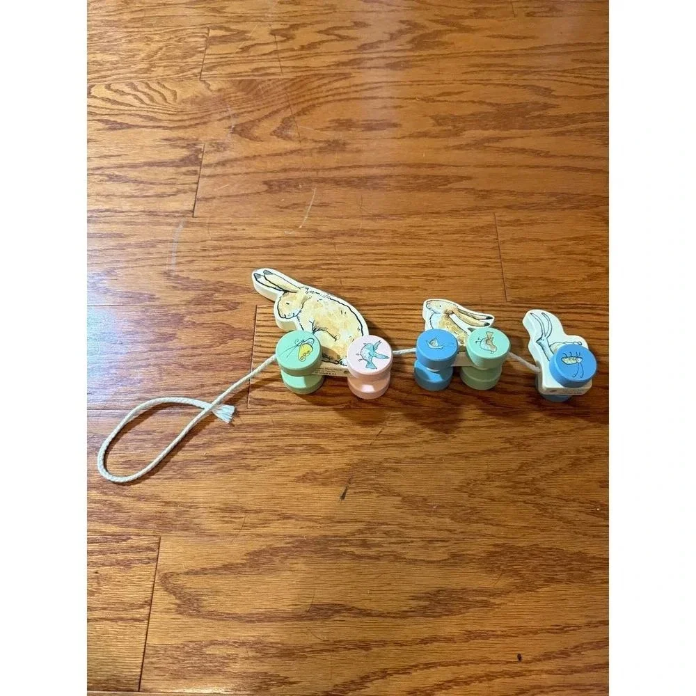 Guess How Much I Love You Wood Bunny Pull Toy Gift for Babies & Toddlers NWOT